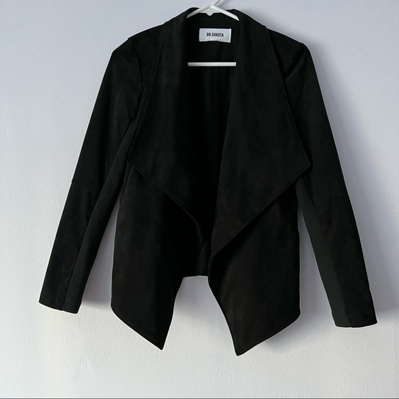 🍉 BB Dakota Wade Black Faux Suede Jacket XS - Picture 2 of 16